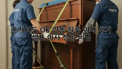 혼자서도 OK! 안동 원룸 이사 후기 (셀프 이사 성공 비법!)